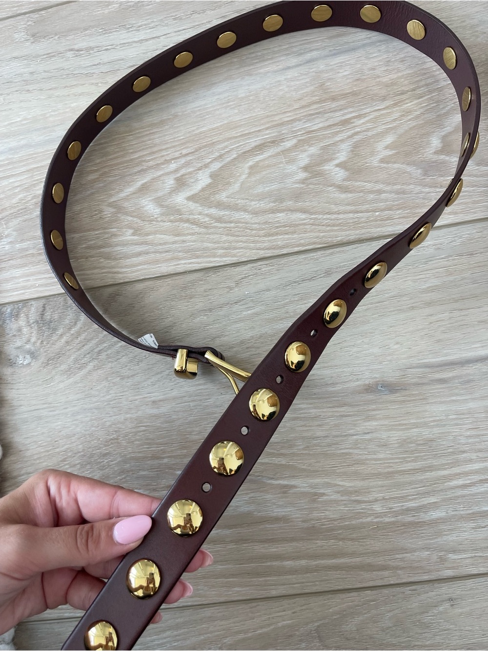 Madewell Brown Gold Studded Belt - Picture 3 of 6